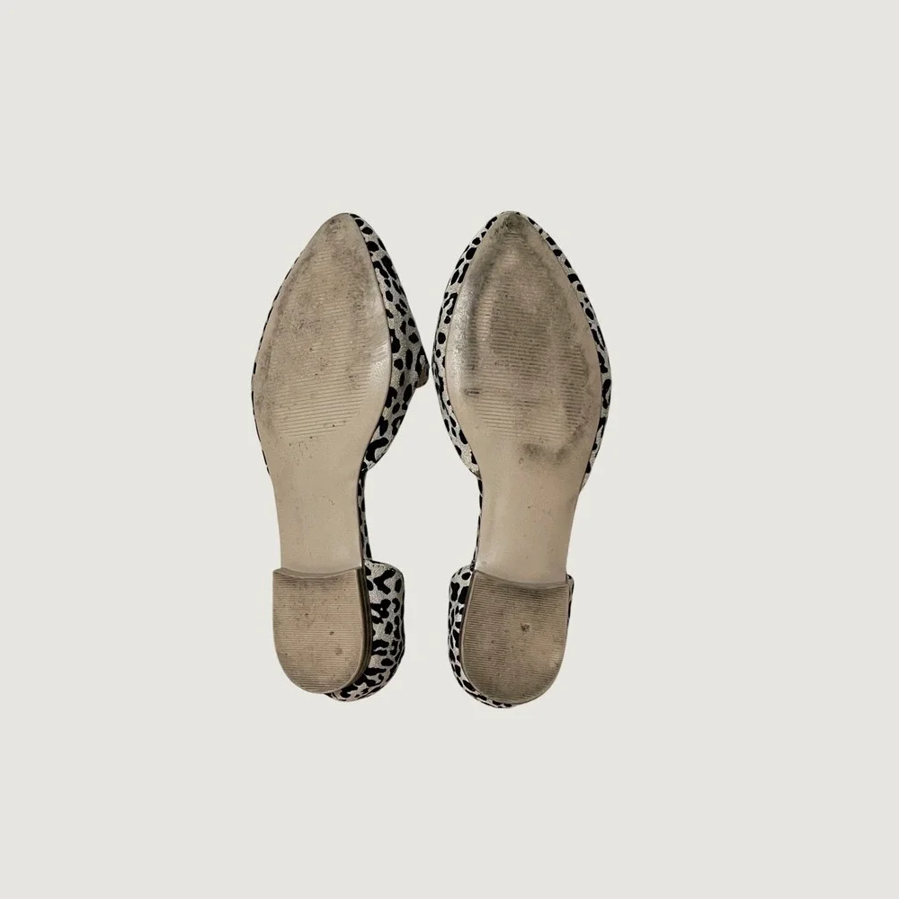 Rachel Zoe d'Orsay Flats Womens 8.5 Leopard Mob Wife Indie Sleaze Chic